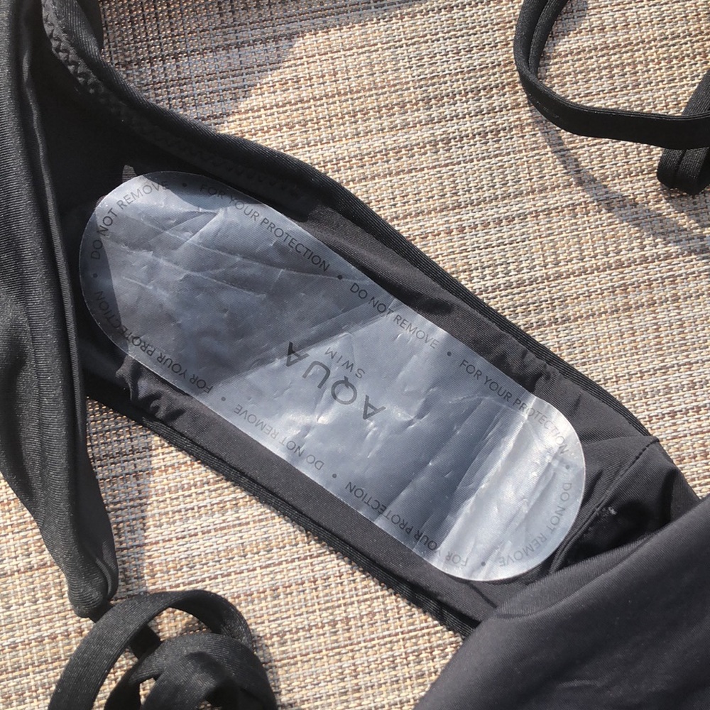 NWT Aqua Swim Moderate Coverage String Bikini In Black Size X- Large - Picture 10 of 10